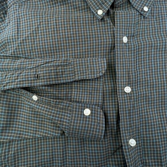 Ralph Lauren Button Up Shirt Adult Cotton Long Sleeve Medium Green Check Classic - Picture 8 of 11
